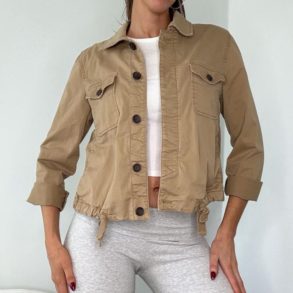 Y2K Tan Banana Republic Utility Shirt Jacket